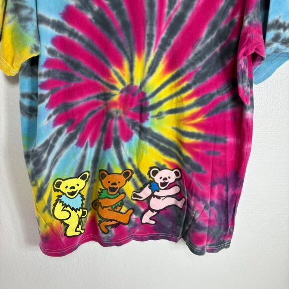 Grateful Dead Tie Dye Shirt With Dancing Bears Mens X-Large Pink Blue Yellow - Picture 2 of 6